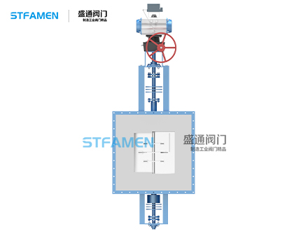 气动高温方形内衬蝶阀(耐温1300℃)